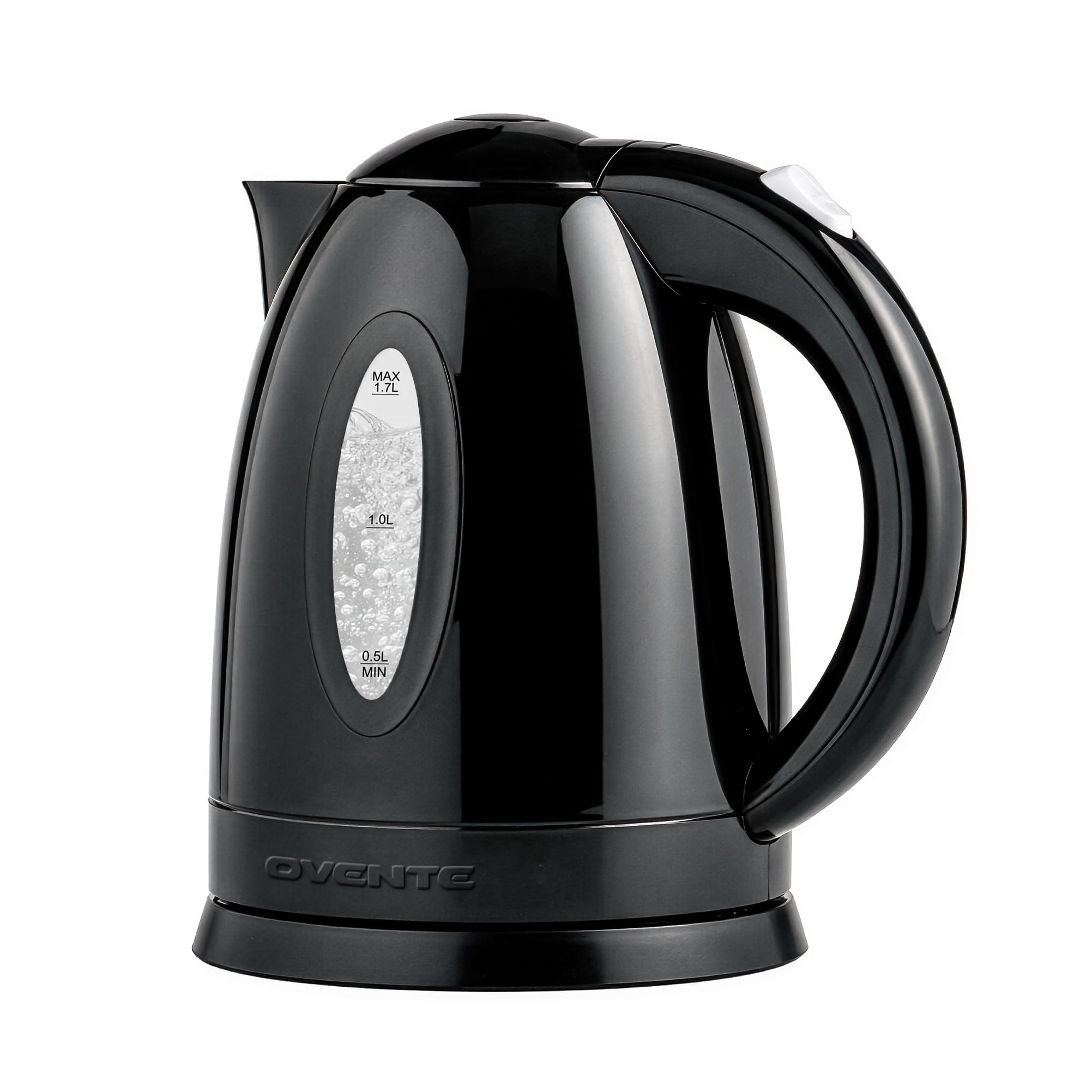 Photo 1 of **MISSING HEATER**OVENTE Electric Kettle, 1.7L Fast Boiling Water Heater for Coffee or Tea, BPA Free with Water Level Gauge, Auto Shut-Off, Boil-Dry Protection, Indicator Light and Removable Filter, Black KP72B