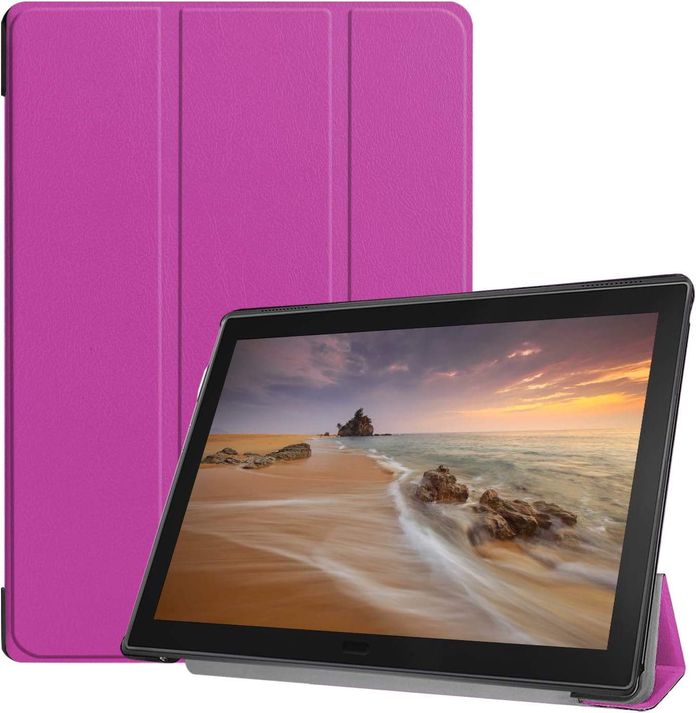 Epicgadget Case for Lenovo Tab E10 (TB-X104F), Slim Lightweight Tri fold Stand Cover Case for Lenovo Tablet 2018 Tab E 10 10.1 Inch Display (Purple)