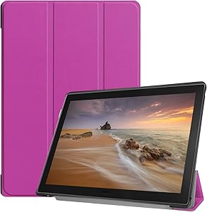 Epicgadget Case for Lenovo Tab E10 (TB-X104F), Slim Lightweight Tri fold Stand Cover Case for Lenovo Tablet 2018 Tab E 10 10.1 Inch Display (Purple)
