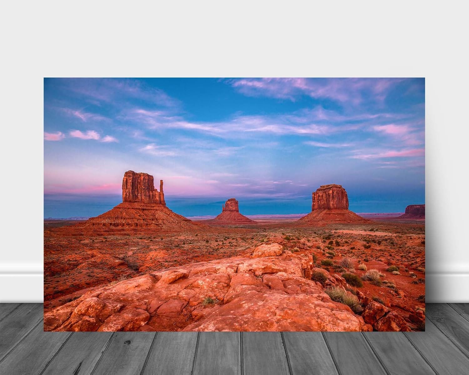 Photographs - Southwestern Wall Art (Ready to Hang) Aluminum Metal Print of Monument Valley at Sunset Along Arizona and Utah Border Desert Wall Art Western Decor (8