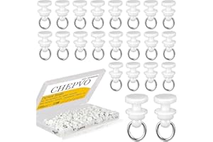 Ckepvo Curtain Track Hooks for Ceiling Mount, 100-Pack Plastic Hooks - Smooth Gliding Rollers for Home/RV, Compatible with Most Curtain Tracks, Easy Install,（Note:Please Check The Size） (100, White)