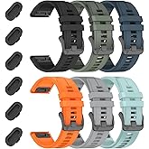 VELEYOK 20mm Sport Watch Band Compatible With Garmin Fenix 8 AMOLED-43mm/Fenix 7S pro/7S/Fenix 6S Pro/6S/5S Plus/5S,Silicone Straps for Epix Pro 42MM/Approach S70 42mm/Descent Mk3-43mm/Mk2s