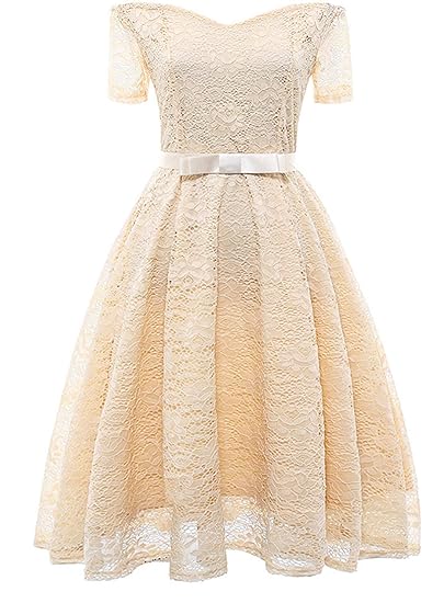 Yomie Florale Dentelle Vintage Occasion Robe Femme Robe De