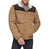 Levi's Men's Mixed Media Quilted Puffer Jacket With Sherpa Lined Collar (Regular and Big & Tall Sizes)
