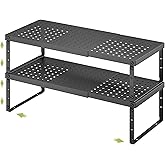 RUILALIFE Expandable Cabinet Organizer Shelf With Adjustable Height, Stackable Kitchen Countertop Organizer Rack, Adjustable Shelf Riser For Kitchen Counter, Pantry, Cupboard, Desk, Tabletop