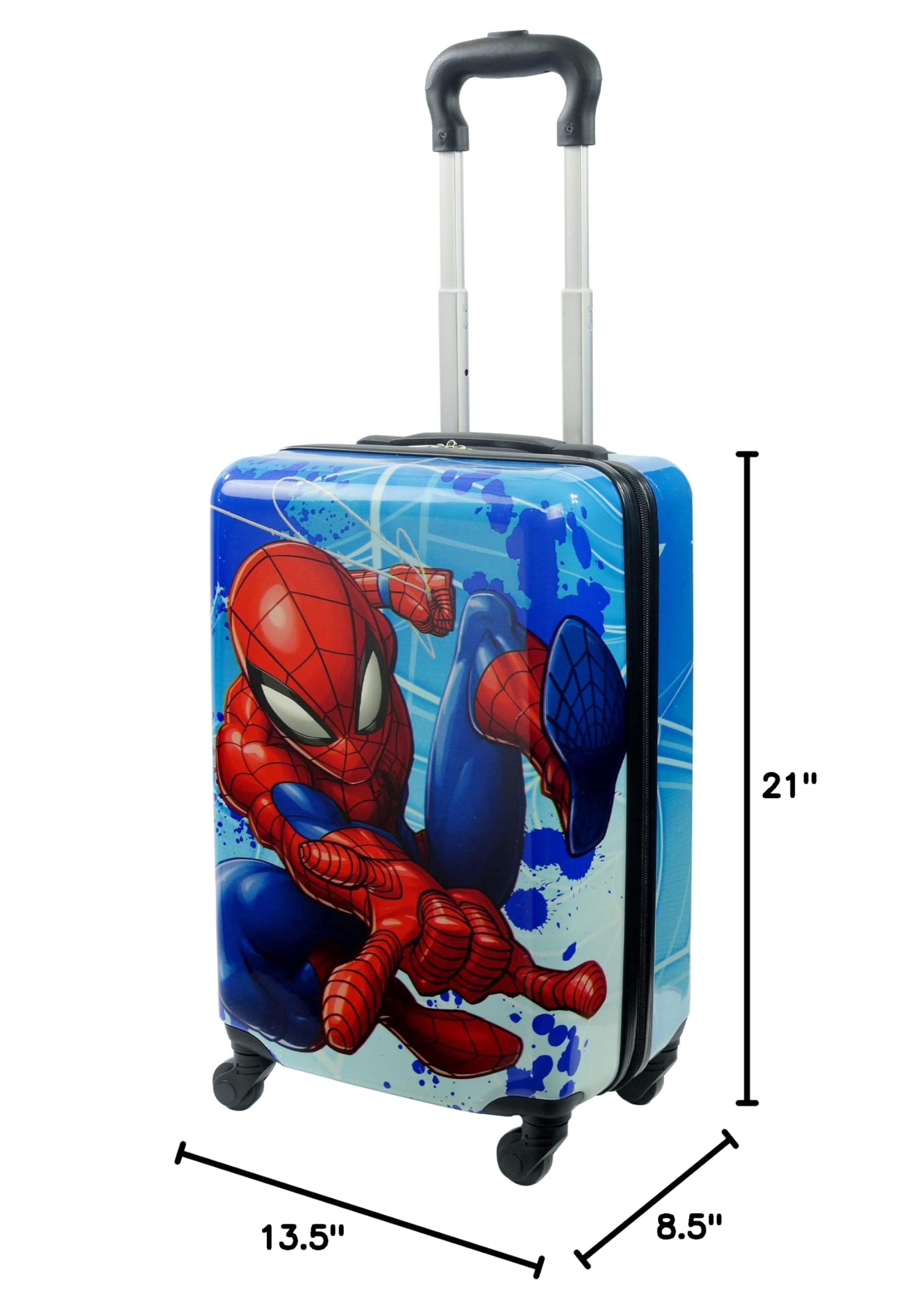 FUL Marvel Spider-Man 21 Inch Kids Carry On Luggage, Hardshell Rolling Suitcase with Spinner Wheels, Multi, Small