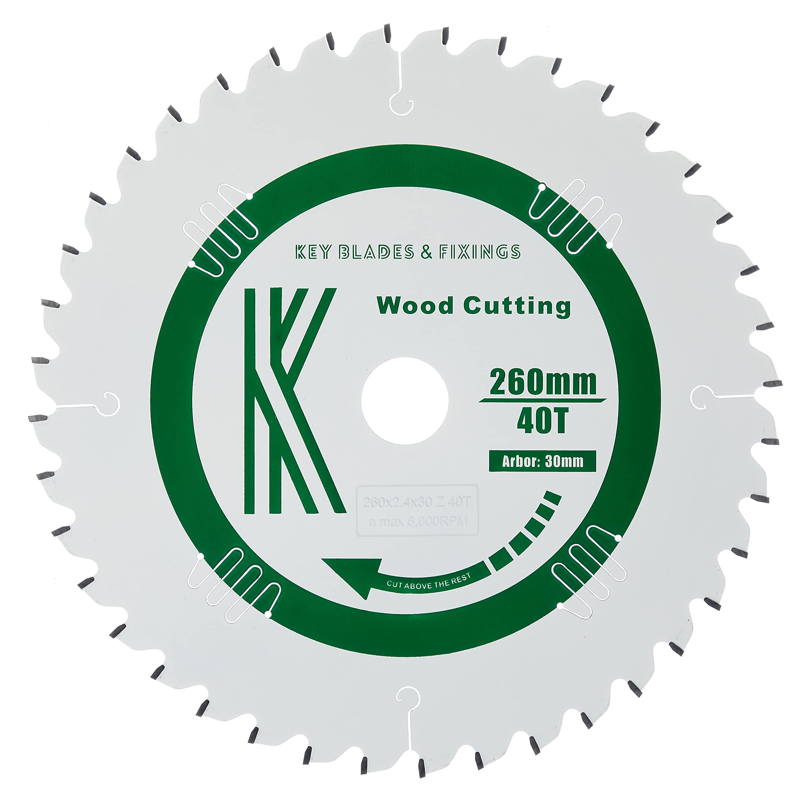 2601-260MM X 30MM X 2.4MM 40 Tooth (NEG RAKE) Saw Blade KAPEX KS120/KS88
