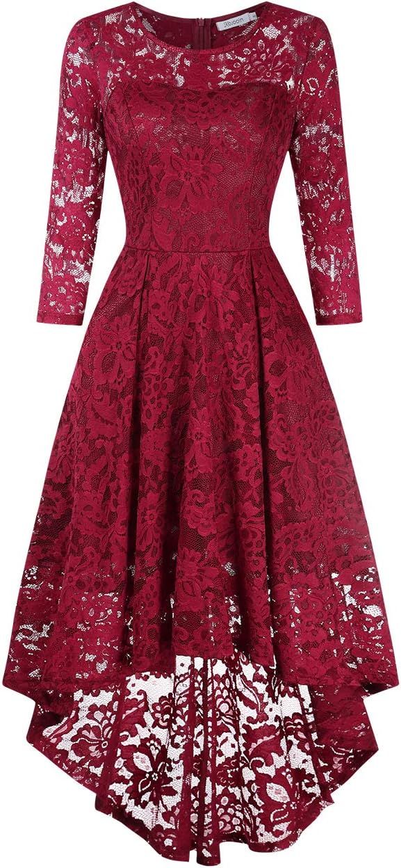 Women's Dress Vintage Floral Bridesmaid Dress Lace Dress Wedding Evening Party Cocktail Midi Prom High Waist Dresses