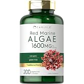 Carlyle Red Marine Algae 1600mg | 200 Capsules | with Calcium, Magnesium, and Vitamin D3 | Vegetarian, Non-GMO &amp; Gluten Free Supplement