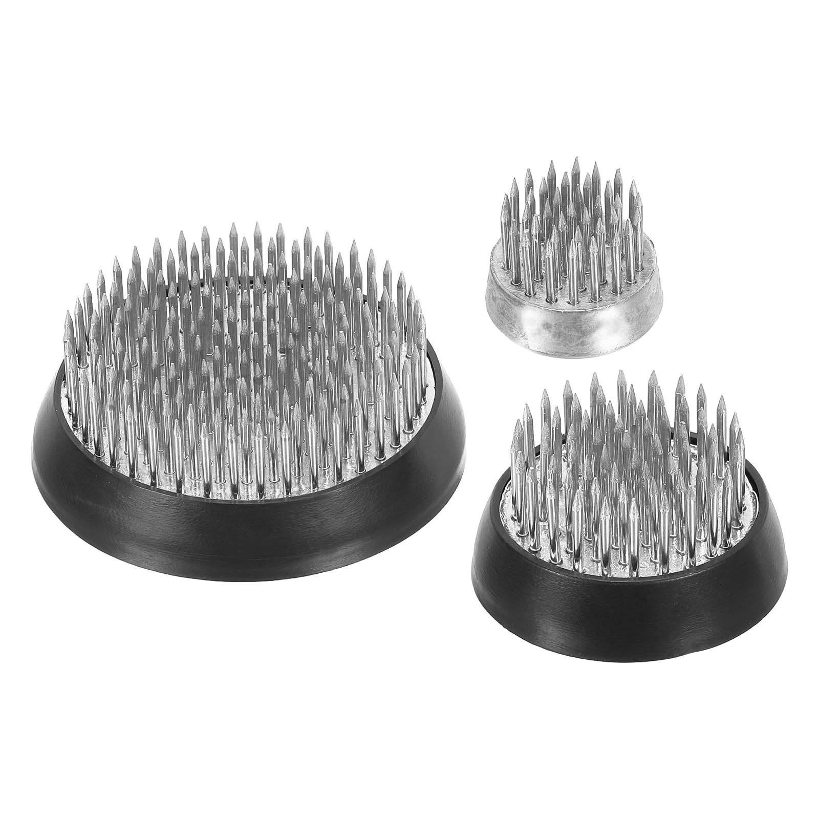 PATIKIL 2.4"/1.9"/0.9" Flower Frogs Ikebana Kenzan, 3Pcs Flower Arranger Tool Stainless Floral Frog Pin Holder for Vase Flower Arrangement, Silver Tone