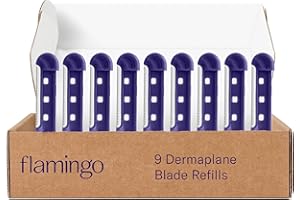 Flamingo Dermaplane Blades Refills, Face Razors for Women, Smooth Skin, 9 Count