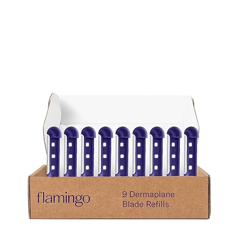 Flamingo Dermaplane Blades Refills, Face Razors for Women, Smooth Skin, 9 Count