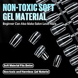 TOMICCA Square Short Nail Tips 240Pcs Half Matte Full Cover Clear Acrylic view 7