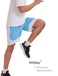 OYGSieg 6 Pack Mens Mesh Athletic Basketball Shorts