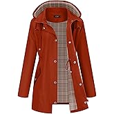 LOMON Women Waterproof Outdoor Hiking Raincoat Women Lined Rain Jacket Lightweight Hooded Jackets Trench Coats