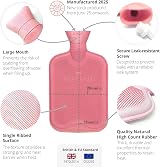 Revitale Luxury 2 Litre Hot Water Bottle with Soft Faux Fur Cover Baby Pink view 5
