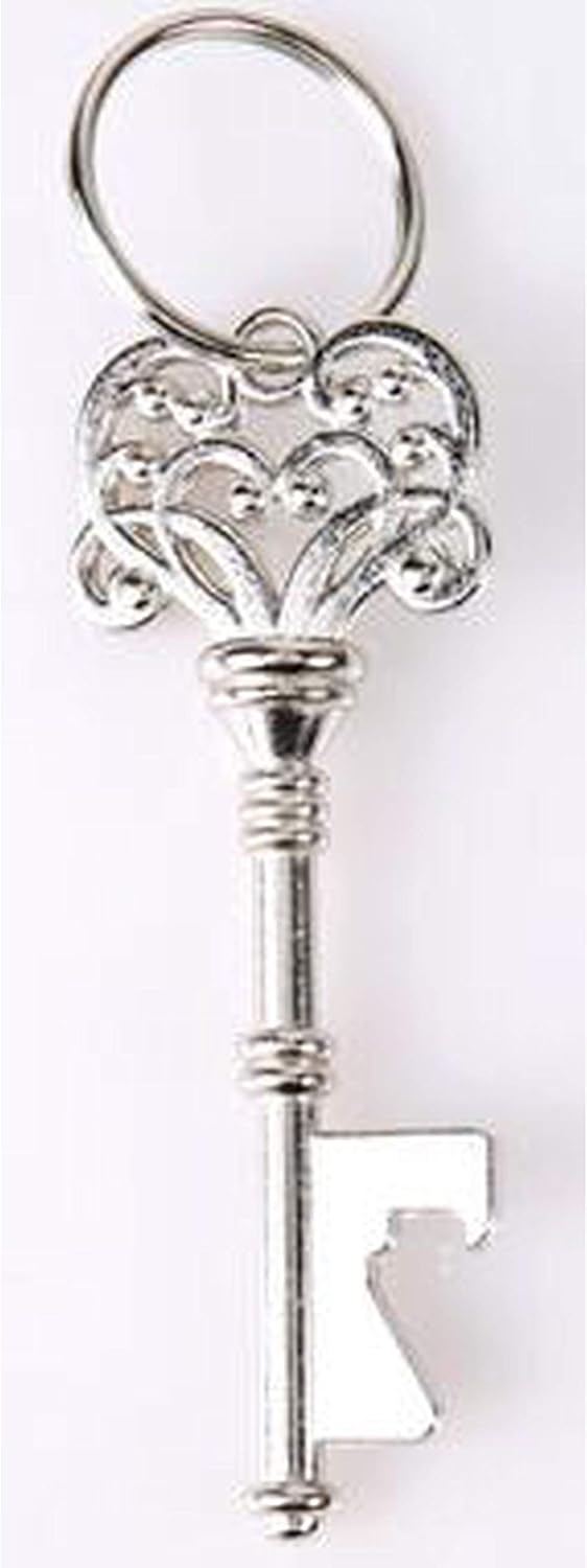 1PC Retro Mini Bottle Openers Portable Key Shape Steel Bottle Openers Beer Wine Bottle Opener Keychain Open Tool OK 0266,White