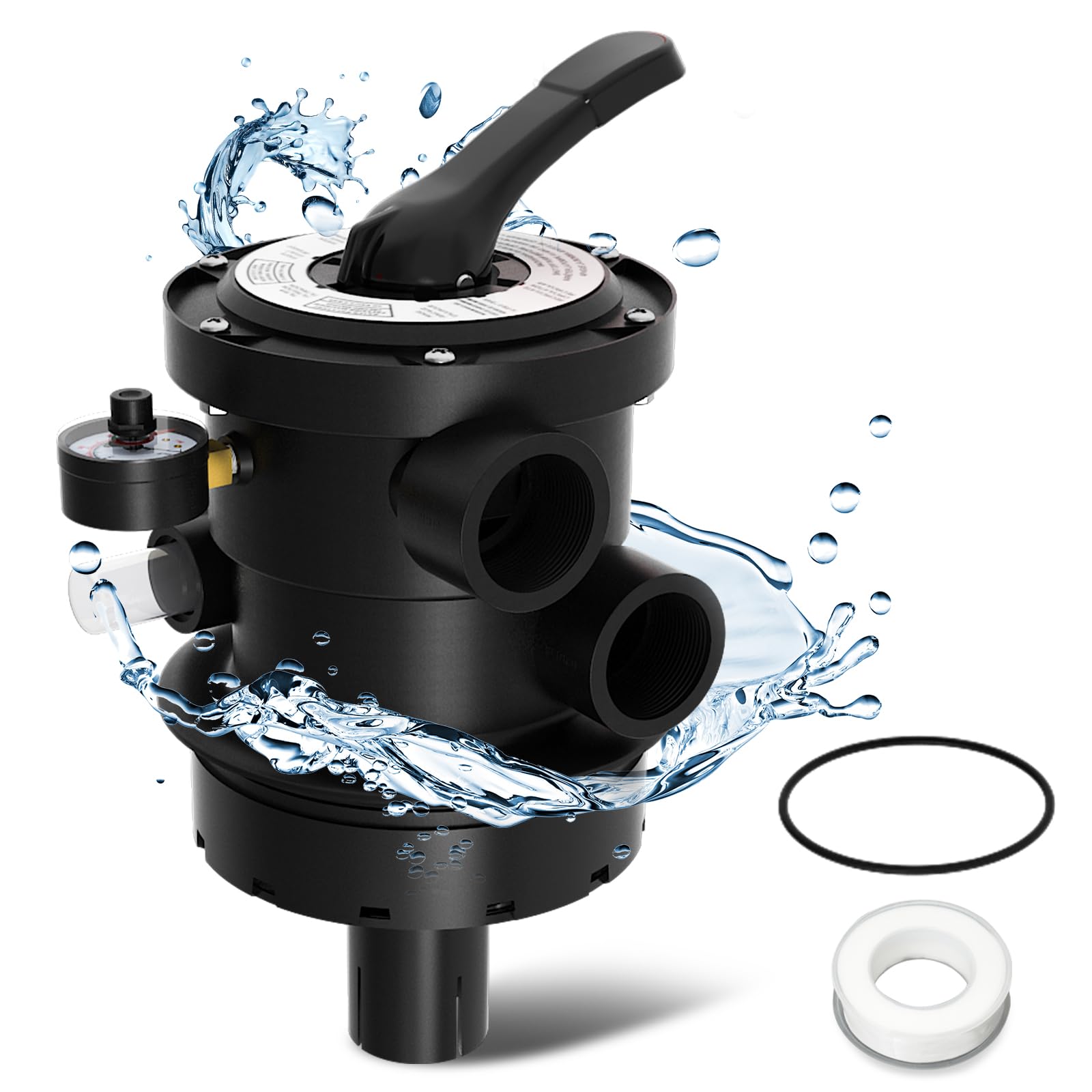 Photo 1 of Aumzong SP0714T Top-Mount Multiport Valve Compatible with Hayward Above-Ground Pro- or VL Series Sand Filter,1-1/2-Inch 7-Positions Control Valve