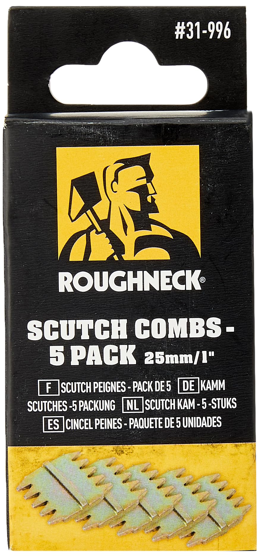Roughneck ROU31996 Scutch Combs - Pack of 5 25mm (1in), Multi