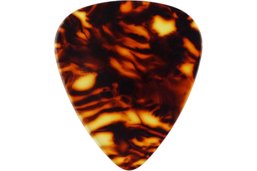 Celluloid Brown Tortoise Guitar Or Bass Pick - 0.96 mm Heavy Gauge - 351 Shape - 24 Pack