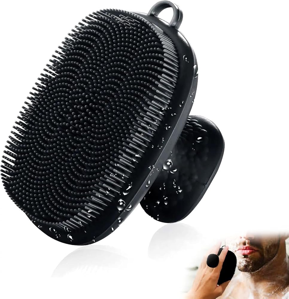 Face Scrubber, Silicone Face Scrubber for Men Facial Cleansing Brush Silicone Face Wash Brush Manual Waterproof Cleansing Ski