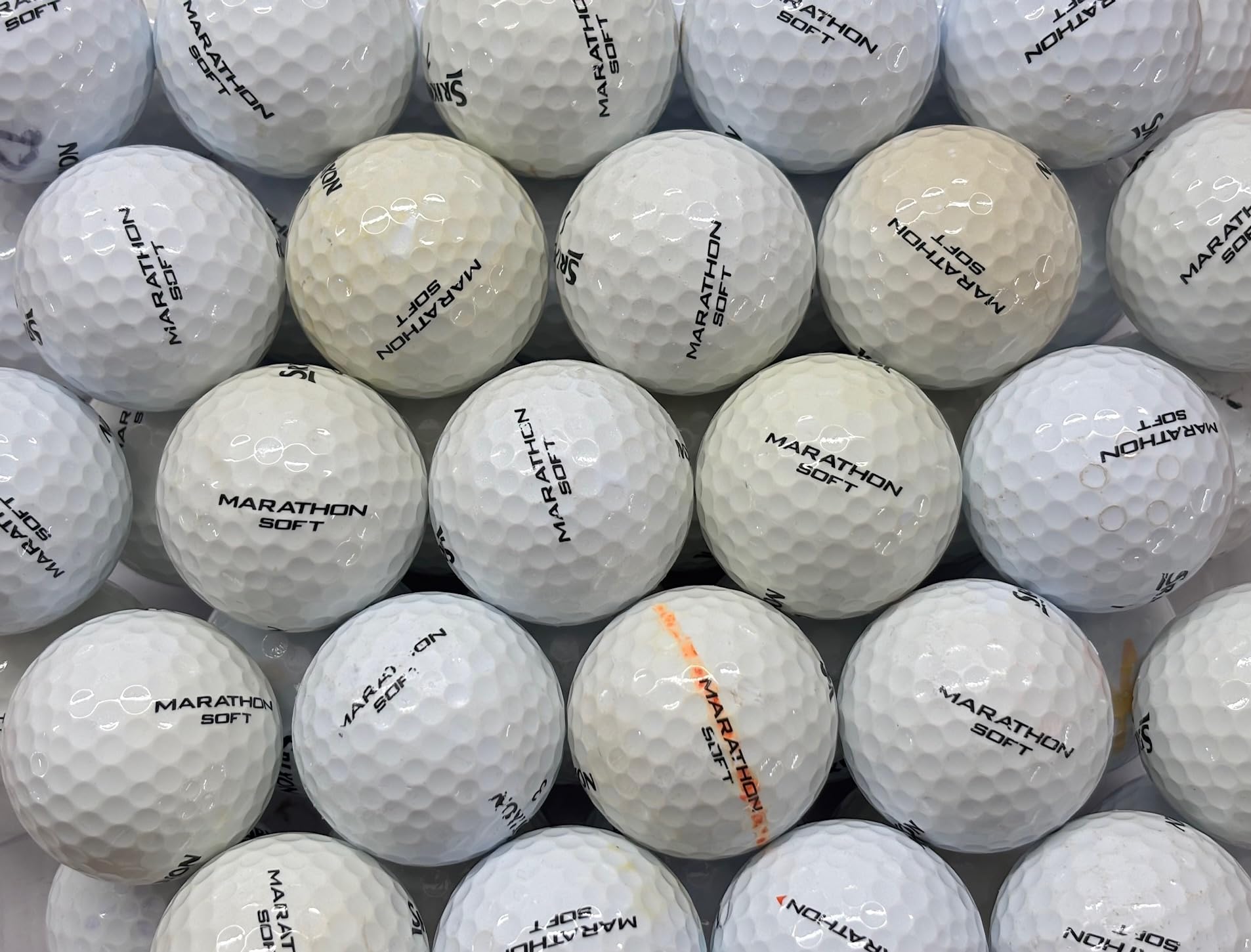 50 Srixon Marathon Soft Golf Lake Balls - Grade B (used not new)