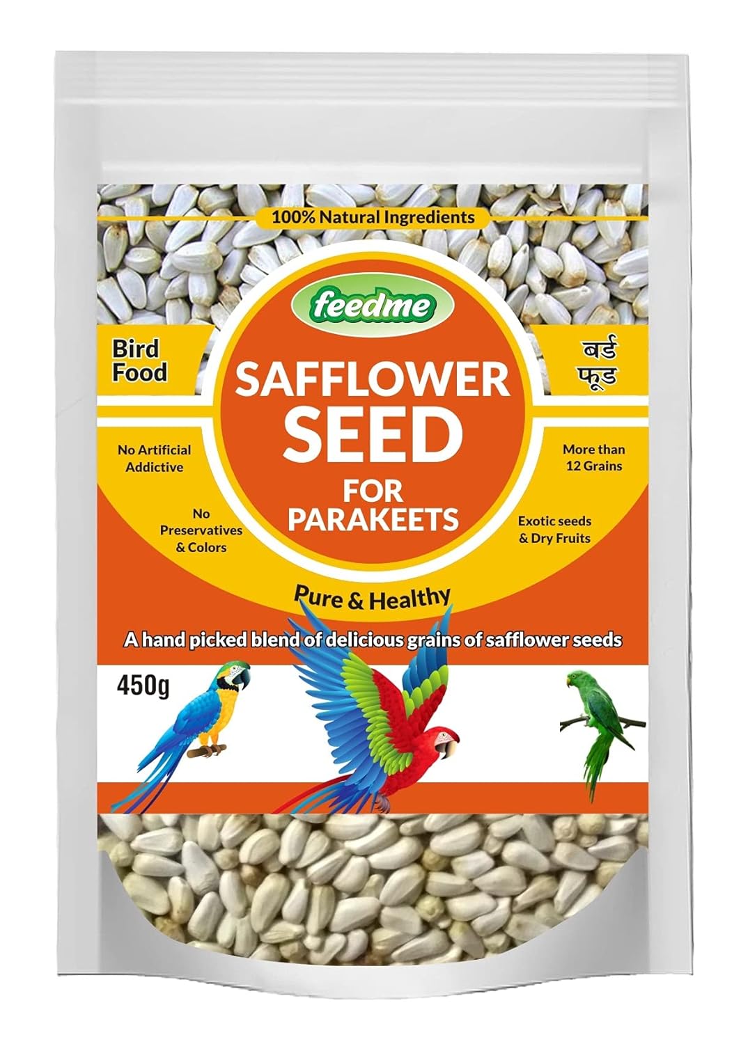 Buy Feedme Bird Food │ Safflower Seed for Parakeets Pure & Healthy│ A