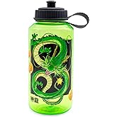 Dragon Ball Z Shenron Plastic Water Bottle With Spill-Resistant Sports Cap Lid | Holds 32 Ounces