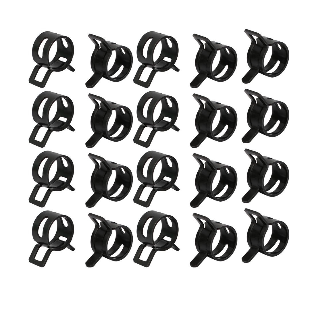 sourcingmap 20 Pcs 11mm Spring Type Action Fuel Hose Pipe Low Pressure Air Tube Clip Clamp