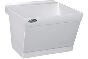 Mustee 17W Utilatub Laundry Tub Wall Mount, 23.5-Inch x 23-Inch, White