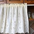 SK Studio Cabinet Curtains for Small Window, Privacy Closet Curtain Dust-Proof Window Shades for Kitchen Laundry Room Beige, W35 x L24