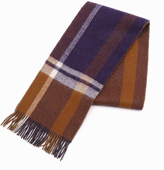 Amazon コムサ イズム コムサコミューン カシミヤ パネルチェック ソリッド ショートマフラー 51 18rn11 109 F ブラウン パープル ストール マフラー 通販