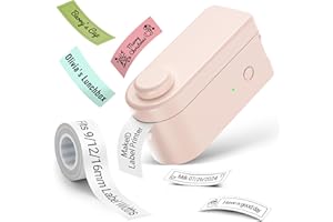 Makeid Label Makers, L1 Label Maker Machine, Portable Wireless Sticker Label Makers for Home, School, Office Use, Rechargeable Thermal Printer with Multiple Fonts, Templates - Pink, 203dpi