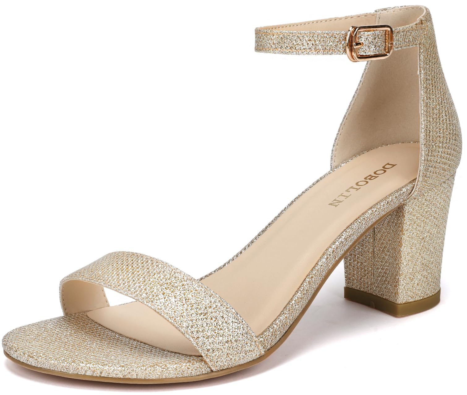DREAM PAIRS Women's Strappy Block Heel Sandals - 2 Inch Chunky Heels Square Toe