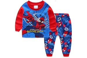 Shanleaf-Cat Superhero Boy's Cotton Basic Shirt Set Children's Cartoon Spider Basic Layer Long Singlet 2-piece Set