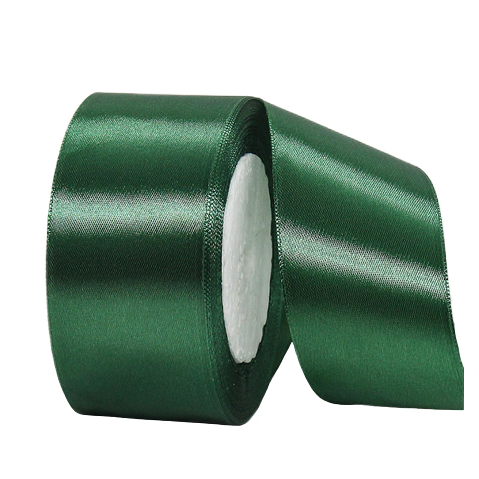 Wide Dark Green Ribbon 40mm Satin Ribbons for Gift Wrapping,22m 1.5Inch Silk Thick Wrapping Ribbon Green for Crafting,Christmas,Wedding Car,Hair Bows,Bouquets,Party,Cake Decoration