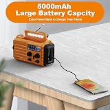 Mesqool Wind Up Radio Hand Crank Solar AM FM 5000mAh USB Charger view 4