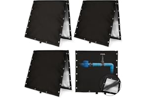 GKOKG 4 Pack Backflow Preventer Insulation Cover - 5 Layers of Backflow Preventer Cover, Irrigation Sprinkler Valve Cover, Water Well Pump Covers, Backflow for Winter Freeze Protection,24"x24"