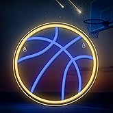 Wanxing Basketball Neon Signs Sport Neon Light Led Sign Neon Sign for Bedroom Led USB Powered Switch Light up Sign Neon Sign for Wall Decor Bedroom Christmas Birthday Signs Kids Gift (Blue Yellow)