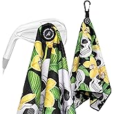 Aliennana Magnetic Golf Towel, Microfiber Waffle Design with Clip - Industrial Strength Magnet for Strong Hold to Golf Bags, Carts & Clubs