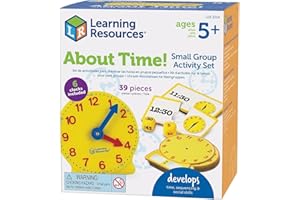 Learning Resources About Time! Group Activity Set, Classroom Set, 6 Write & Wipe Clocks