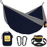 Wise Owl Outfitters Camping Hammock - Portable Hammock Single or Double Hammock Camping Accessories for Outdoor, Indoor w/Tre