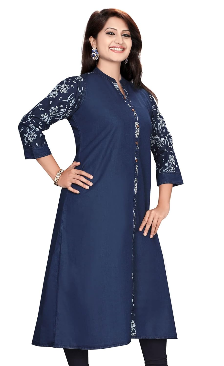 meher impex women's denim long kurti