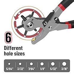 UNCO Leather Hole Punch Tool - Multi Size Punch for