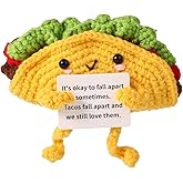 Positive Support Taco, Inspirational Crochet Taco Encouragement Knitted Potato Wool Doll Motivational Handmade Toy for Cheer Up Gift Party Decoration