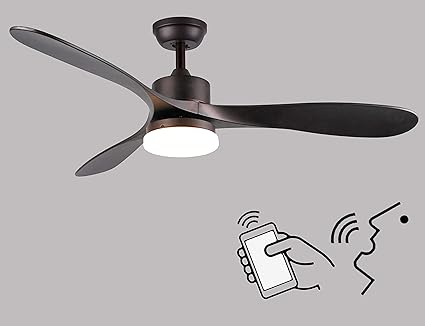 52 Inch Smart Alexa Ceiling Fan With Light Work With Alexa And Google Assistant For Living Room And Bedroom Led 5000k Daylight Acrylic Lampshade