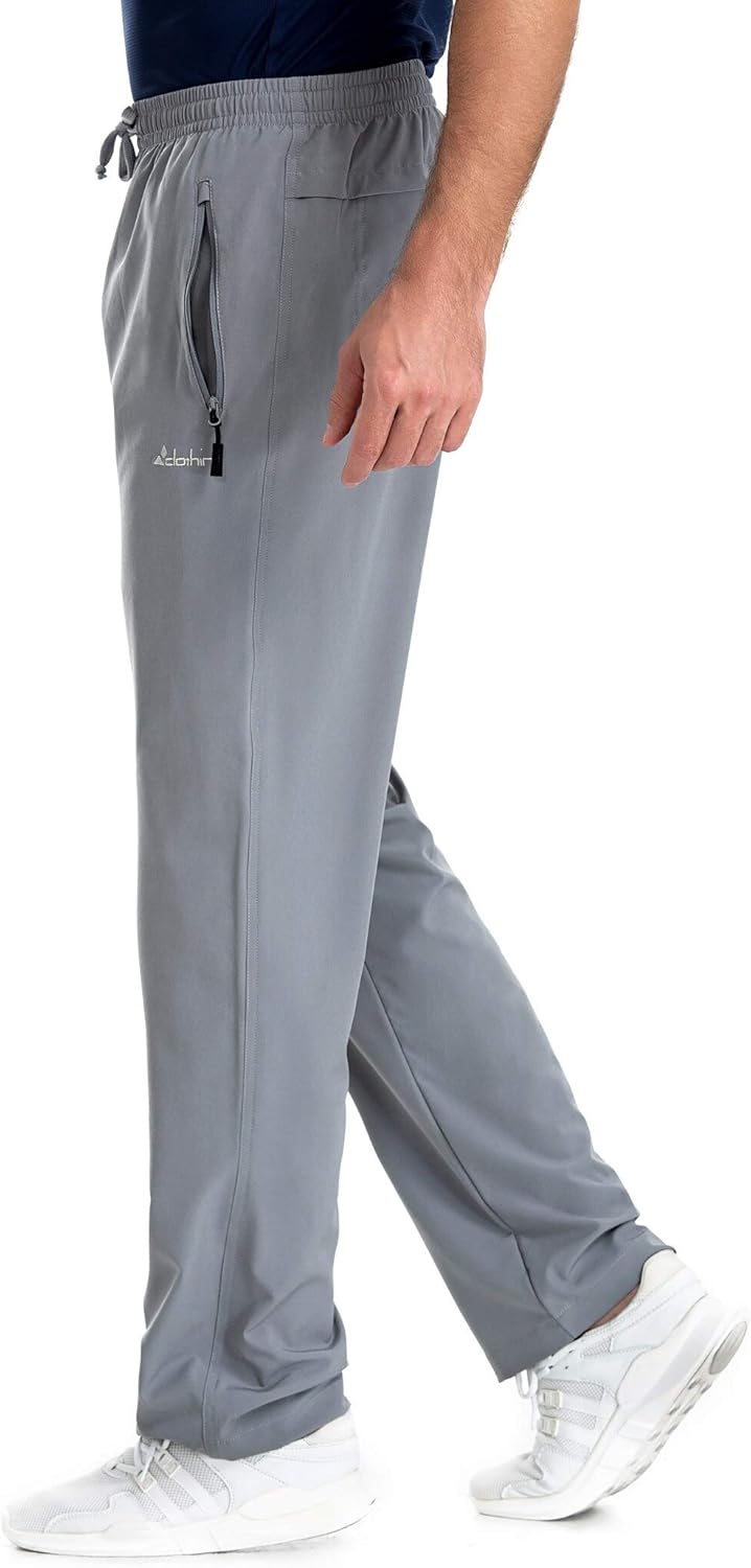 Clothin Men's Elastic-Waist Drawstring Pants for Sport Exercise Travel, Quick-Dry, Stretchy : Clothing