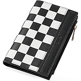 CLUCI Small Wallet for Women PU Leather RFID Wallet Blocking Designer Bifold Ladies Wallet Card Holder Checkerboard