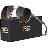 LUENX Aviator Sunglasses for Men Polarized Pilot Shades UV400 Sun Glasses with Accessories