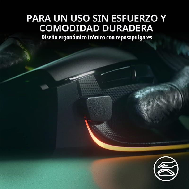 Basilisk V3 - Ratón para Juegos Personalizable con Cable (10+1 Botones Programables, Rueda Inclinable Hyperscroll, 11 Zonas De Iluminación, Interruptores Ópticos de Ratón, Sensor Óptico) Negro